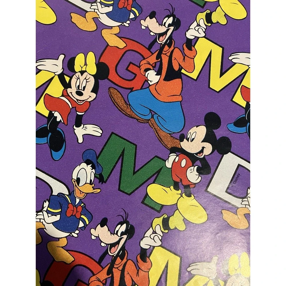 Vintage Disney's 1998 MICKEY FOR KIDS Cleo Gift Wrapping Paper - 2 SHEETS - NEW